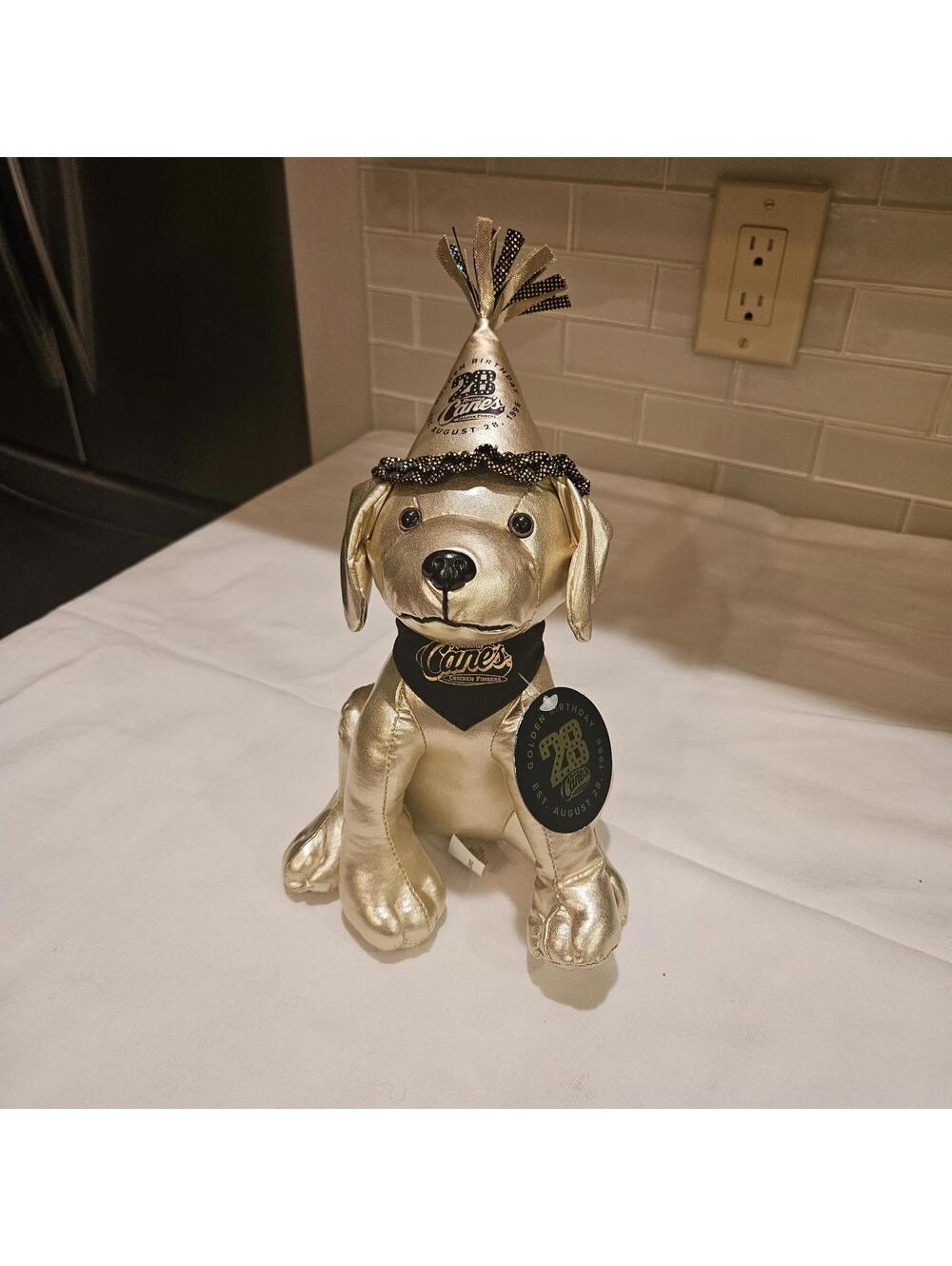 Raising Canes Golden Birthday 28th Celebration Plush Dog Collectors Item